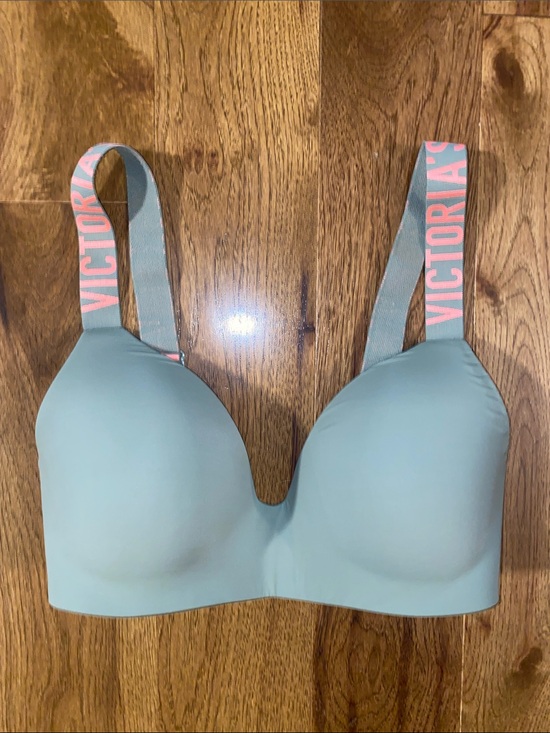 Victoria's Secret Other - Victoria's Secret Light Moss Green T-Shirt Bra with thick Pink Branded Straps